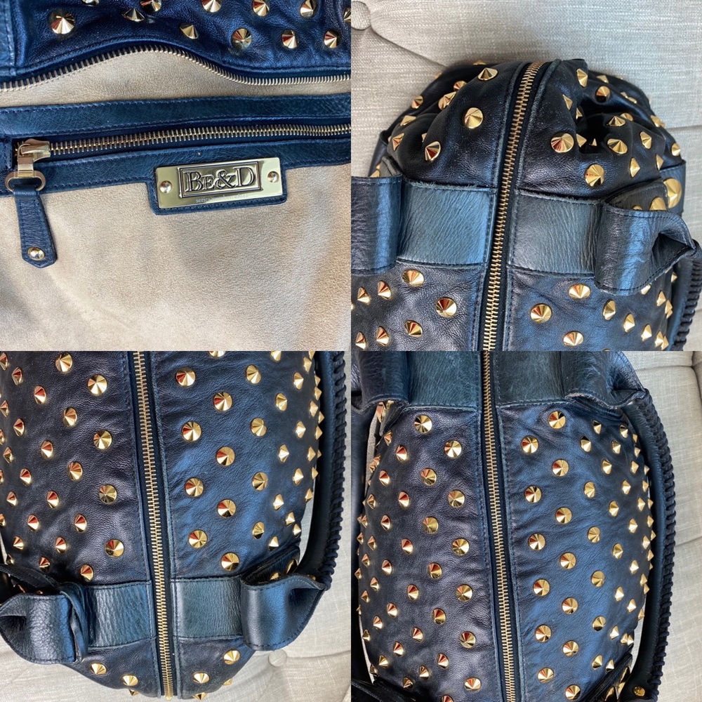 SOLD Be&D Garbo Studded Lamb Leather Satchel - Picture 10 of 15